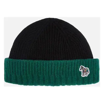 PS Paul Smith Zebra Rib-Knit Wool Beanie