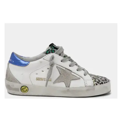 Golden Goose Kids' Superstar Trainers - White/Silver/Multi Leopard