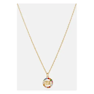 Coach Women's C Multi Crystal Necklace - Gold/Multicolour