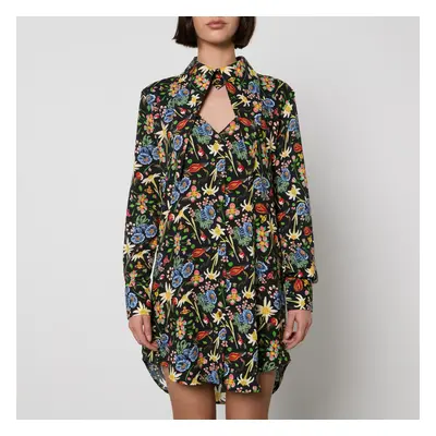 Vivienne Westwood Heart Floral-Print Cotton-Poplin Shirt Dress