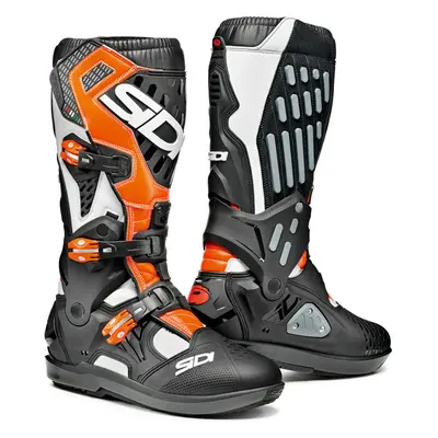 Sidi Atojo SRS Motocross Boots, black-white-orange, Size for Men