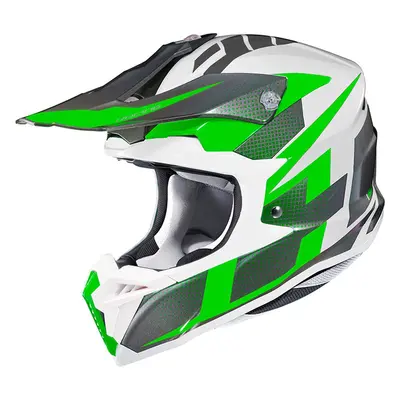 HJC i50 Argos Motocross Helmet, white-green, Size