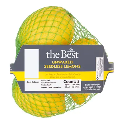 Morrisons The Best Seedless Unwaxed Lemons