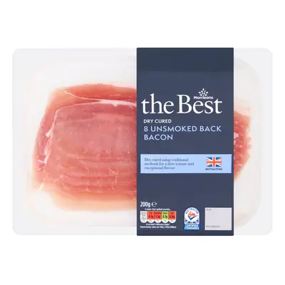 Morrisons The Best Hampshire Breed Dry Cured Unsmoked Back Bacon 8 Pack