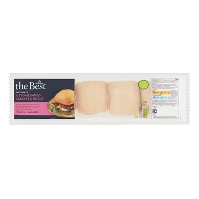 Morrisons The Best Part Baked Stonebaked Ciabatta Rolls 4 pack