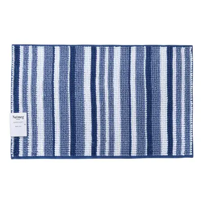 Nutmeg Home Blue Stripe Bath Mat