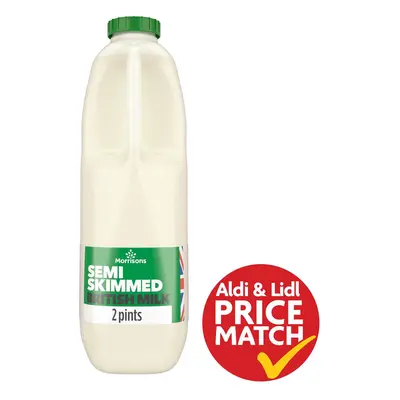 Morrisons British Semi Skimmed Milk 2 Pint