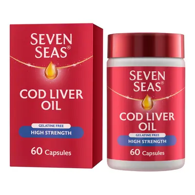 Seven Seas Cod Liver Oil High Strength Gelatine Free Omega-3 60 Caps