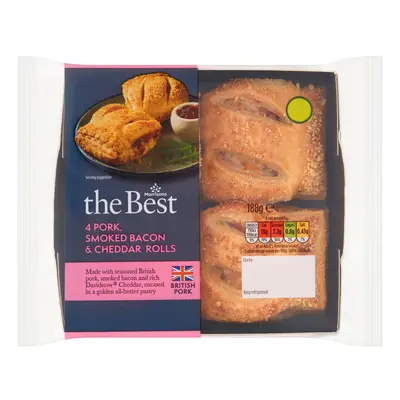 Morrisons Best Pork Bacon & Cheese Rolls