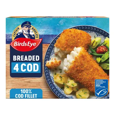 Birds Eye 4 Breaded Cod Fish Fillets