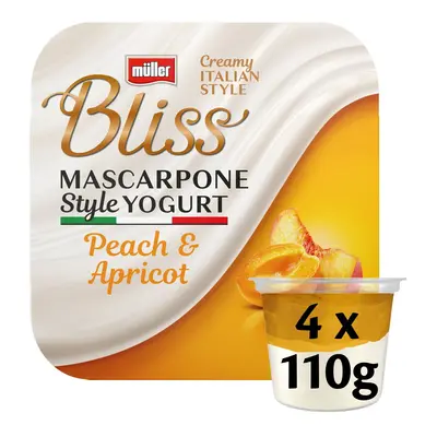 Muller Bliss Creamy Mascarpone, Peach & Apricot Yogurt