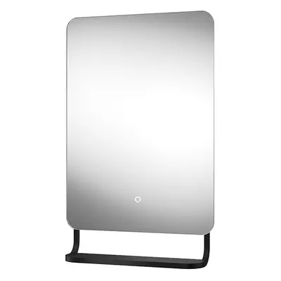 Harbour 800x500mm LED Bathroom Mirror, Black, With Shelf