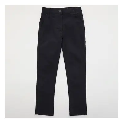 Girls Black Viscose Stretch School Trouser