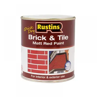 Rustins BRITW1000 Quick Dry Brick & Tile Paint Matt Red 1 Litre