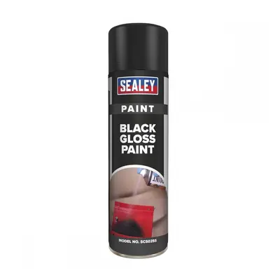 Sealey SCS025 Black Gloss Paint 500Ml Pack Of 6