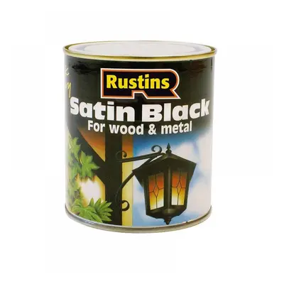 Rustins SATB1000 Satin Black Paint Quick Drying 1 Litre