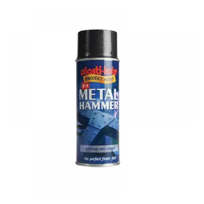 Plastikote 002215 Metal Paint Hammer Spray Black 400Ml