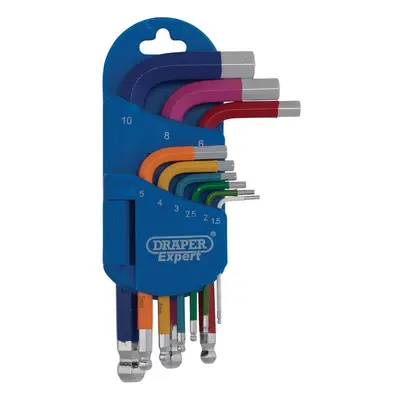 Draper Expert 04912 Metric Short Arm Ball End Hex Key Set Colour Coded (9 Piece) 1