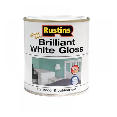 Rustins WHIGW1000 Quick Dry Brilliant White Gloss 1 Litre