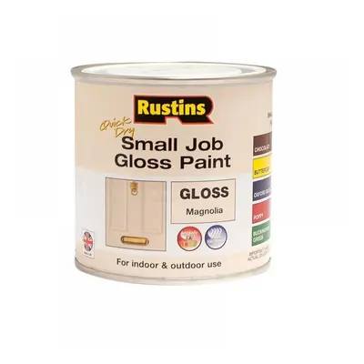 Rustins GPMGW250 Quick Dry Small Job Gloss Paint Magnolia 250Ml