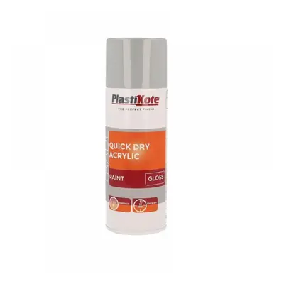 Plastikote 071012 Trade Quick Dry Acrylic Spray Paint Gloss Grey 400Ml