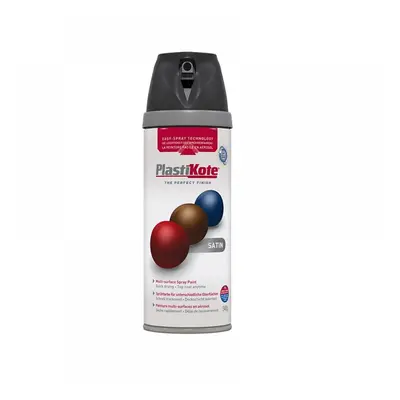 Plastikote 022100 Twist & Spray Satin Black 400Ml