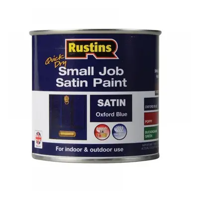 Rustins SPOBW250 Quick Dry Small Job Satin Paint Oxford Blue 250Ml