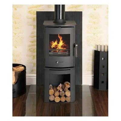 Newbourne 35FS Direct Air Wood Burning Ecodesign Stove With 400mm Log Store