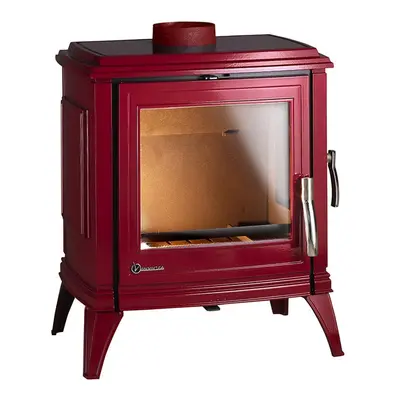 Invicta Sedan M Red Enamel 10kW Wood Burning Ecodesign Stove