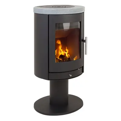 Heta Scanline 850 Turnable 6kW Wood Burning Pedestal Stove with Soapstone Top