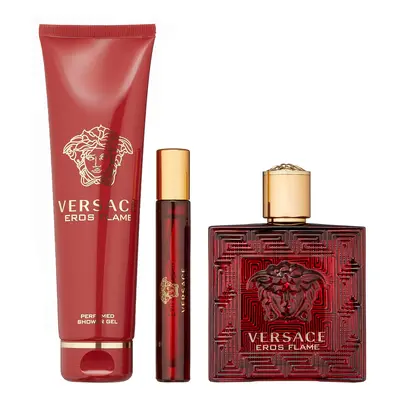 Versace Eros Flame For Men Gift Set EDP 100ml+ 10ml + Shower Gel 150ml