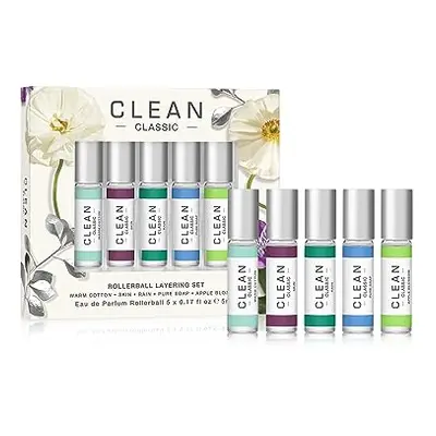 Clean Classic Rollerball Layering Gift Set 5ml Warm Cotton EDP + 5ml Skin EDP + 5ml Rain EDP + 5