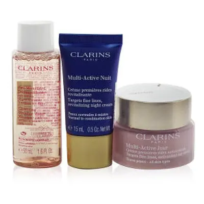 Clarins Multi-Active 3 Piece Gift Set: Multi-Active Day Cream 50ml - Cleansing Micellar Water 50