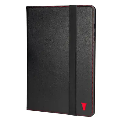 Samsung Galaxy Tab S9+ Leather Case - Black with Red Detail