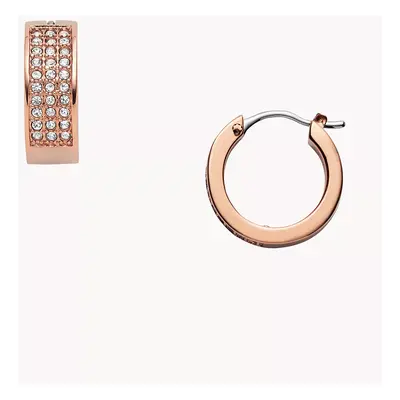 Fossil Outlet Women's Pavé Rose-Gold-Tone Steel Huggie Hoops - Rose Gold Tone