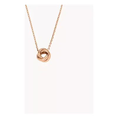 Fossil Outlet Women's Sawyer Love Knot Rose Gold-Tone Stainless Steel Station Necklace - Rose Go