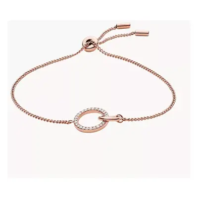 Fossil Outlet Women's Rose Gold-Tone Stainless Steel Chain Bracelet - Rose Gold-Tone