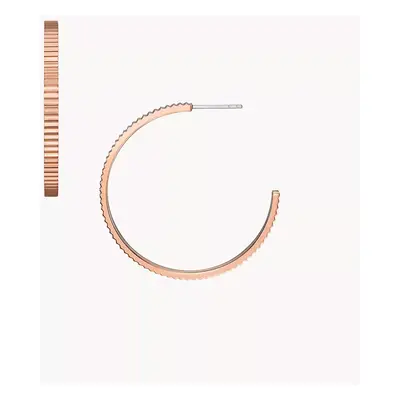 Fossil Outlet Women's Ear Party Rose Gold-Tone Stainless Steel Hoop Earrings