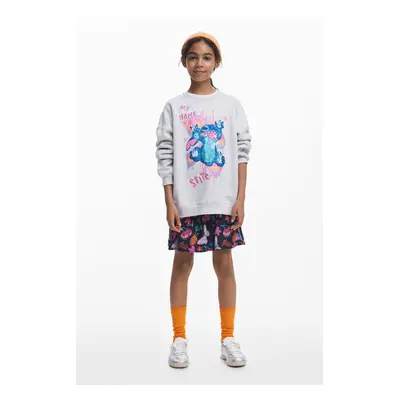 Desigual, Stitch™ glitter sweatshirt, Kids, Cotton, White, 7/8