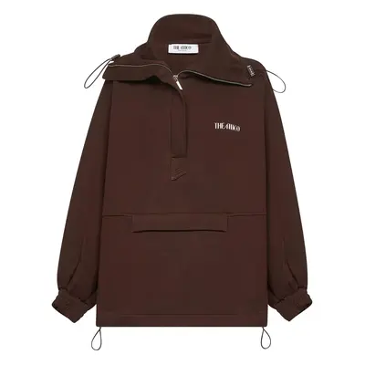 THE ATTICO | Brown double American fleece anorak sweatshirt | Women