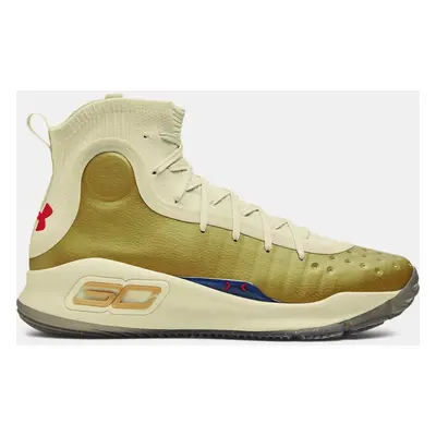 Men's  Under Armour  Curry 4 Retro Basketball Shoes Lemon Ice / Metallic Gold / Red 7