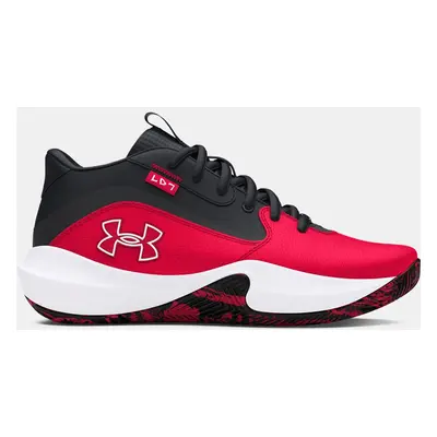 Grade School  Under Armour  Lockdown 7 Basketball Shoes Red / Black / White 3