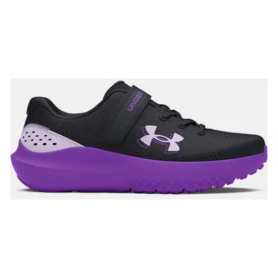 Girls' Pre-School  Under Armour  Surge 4 AC Running Shoes Black / Lavish / Salt Purple 11.5