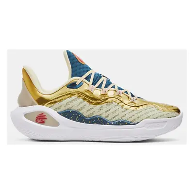 Unisex Curry 11 'Championship Mindset' Basketball Shoes Lemon Ice / Metallic Gold / Red 7