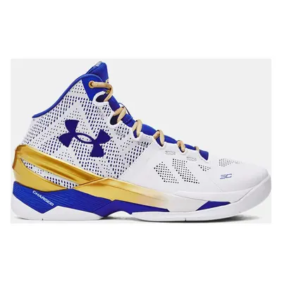 Unisex Curry 2 Retro Basketball Shoes White / Metallic Gold / Team Royal 7