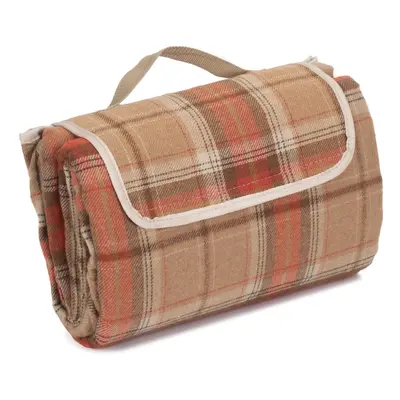 Autumn Red Tartan Waterproof Picnic Blanket Rug