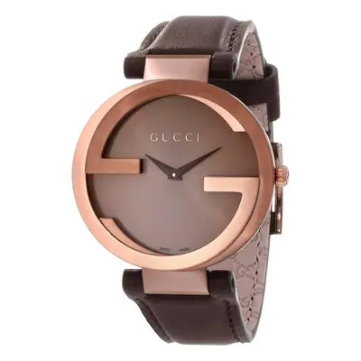 Gucci YA133309 Interlocking G Brown Dial Brown PVD Women's Watch