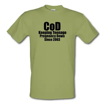 CoD Keeping Teenage Pregnancy Down Since 2003 male t-shirt.