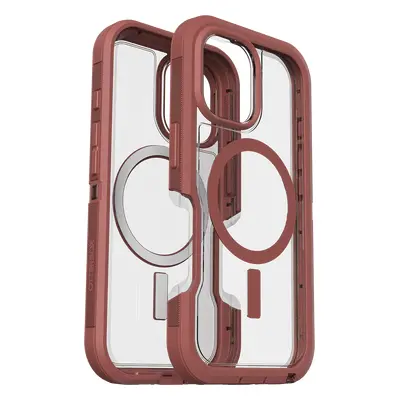 IPhone 16 Case | Defender Series XT for MagSafe Brick Red Clear