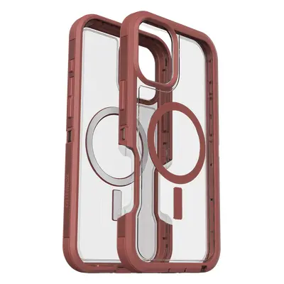 IPhone 16 Plus Case | Defender Series XT for MagSafe Brick Red Clear